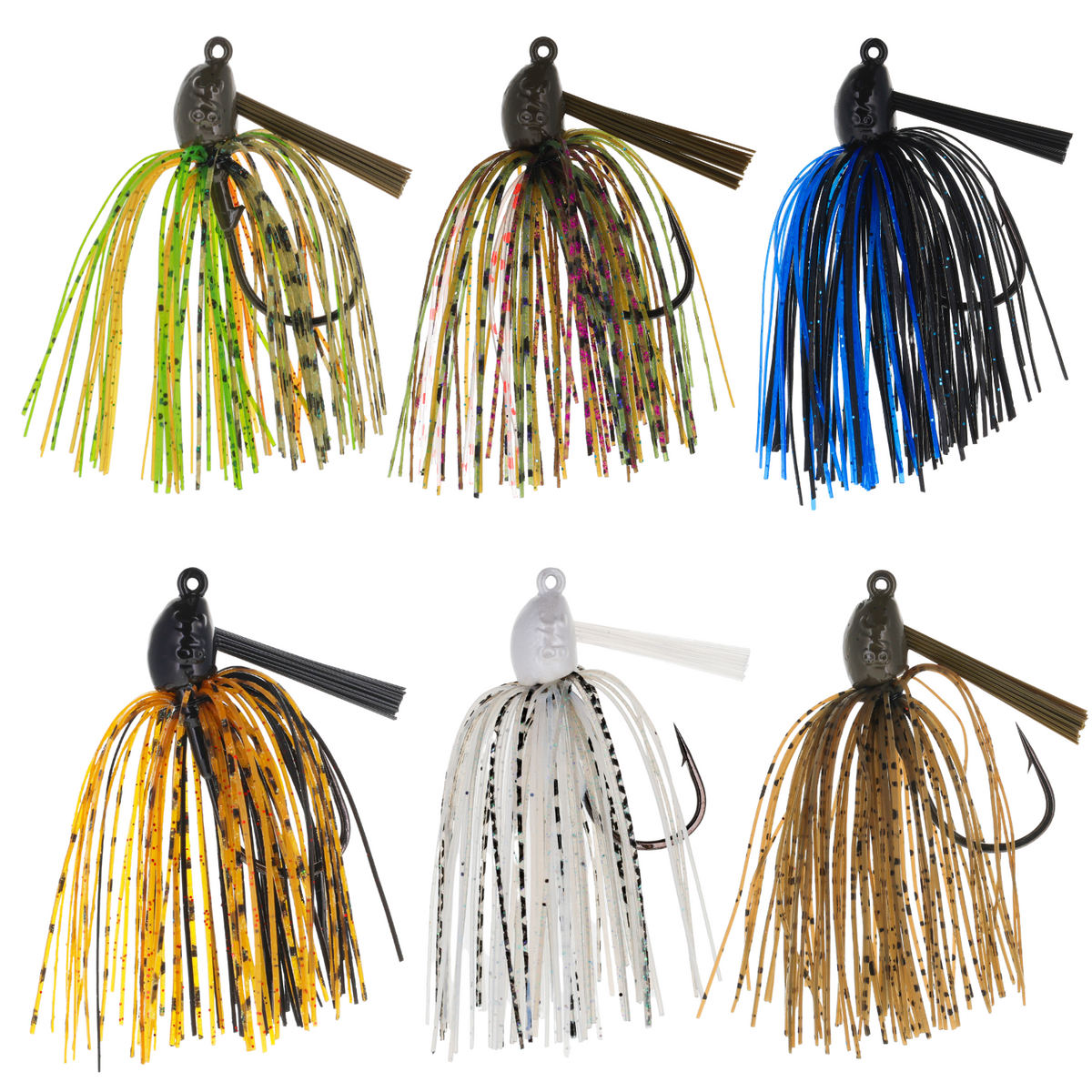 Fishing Lures Reaction Tackle Lead Swim Jigs (3-Pack) 6-piece - Variety Pack - 1 of each color / 1/4 oz - 3/0 Hook Reaction Tackle Lead Swim Jigs – Pescador Fishing Supply