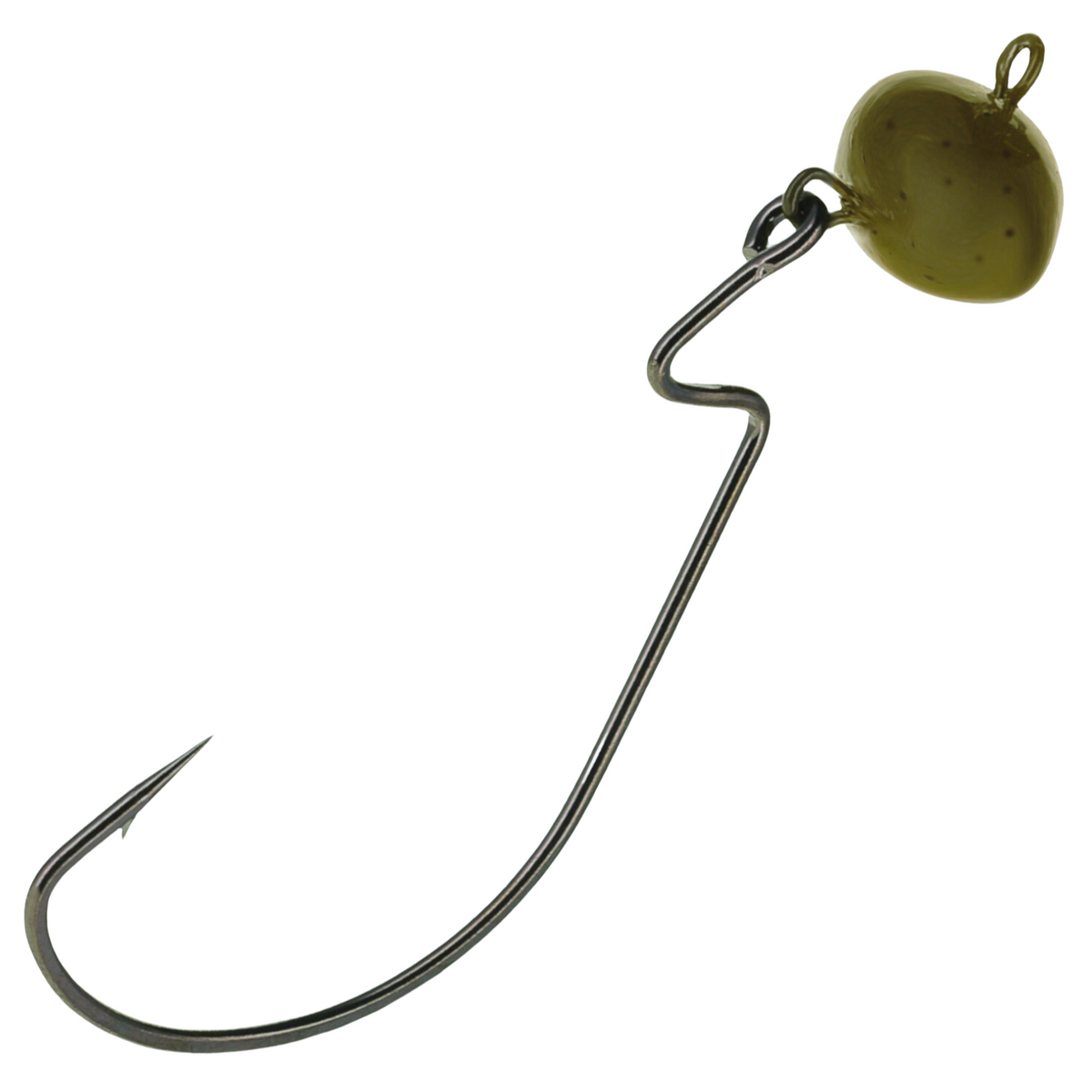 Jig Head Reaction Tackle Lead Swing Football Jigs 5-Pack 1/4 oz - 3/0 Hook / Green Pumpkin Football Swing Jigs for Bass Fishing | Reaction Tackle 5-Pack