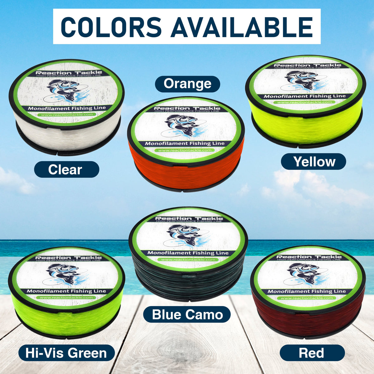 Monofilament Reaction Tackle Nylon Monofilament Fishing Line – Ultra Low Memory Mono Reaction Tackle Nylon Monofilament Fishing Line – Low Memory Mono