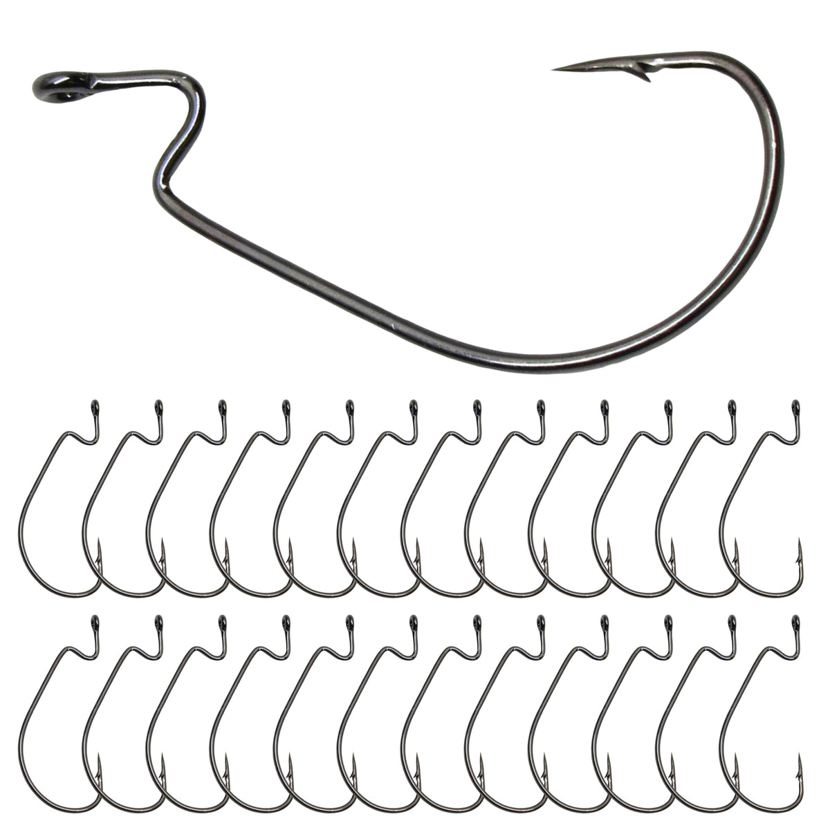 Fish Hooks Reaction Tackle Offset EWG Worm Hooks 25-Pack Reaction Tackle Offset EWG Worm Hooks – Pescador Fishing Supply