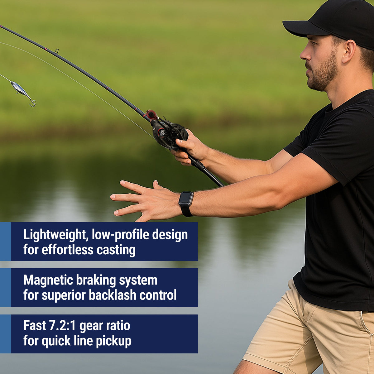 Baitcasting Reels Reaction Tackle ReactCast Baitcasting Reel 7.3:1 High-Speed Reaction Tackle ReactCast Baitcasting Reel – Pescador Fishing Supply