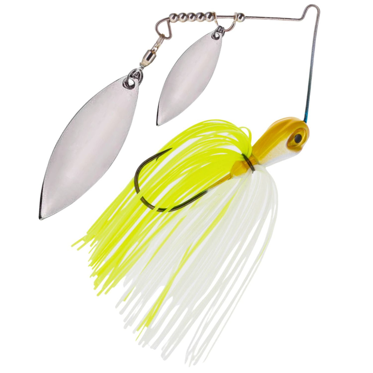 Spinnerbaits Reaction Tackle Tungsten Double Willow Spinnerbaits (2-Pack) White Chartreuse / 3/8 oz - 3/0 Hook Reaction Tackle Tungsten Spinnerbaits – Pescador Fishing Supply