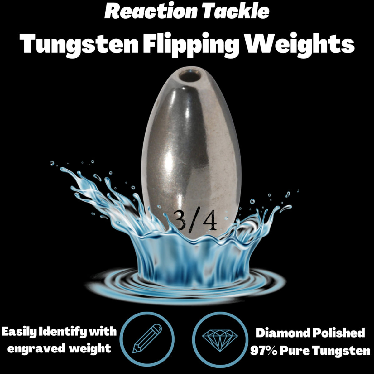 Tungsten Weights Reaction Tackle Tungsten Flipping Weights Reaction Tackle Tungsten Flipping Weights – Pescador Fishing Supply