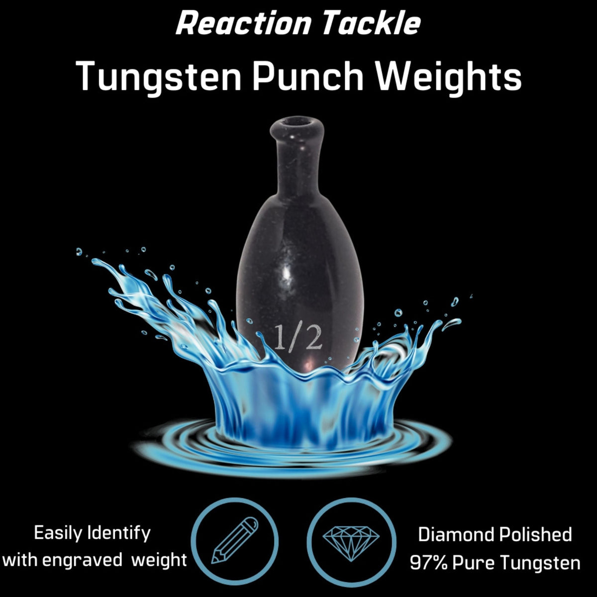 Tungsten Weights Reaction Tackle Tungsten Punch Weights – Heavy Cover Sinkers Reaction Tackle Tungsten Punch Weights – Pescador Fishing Supply