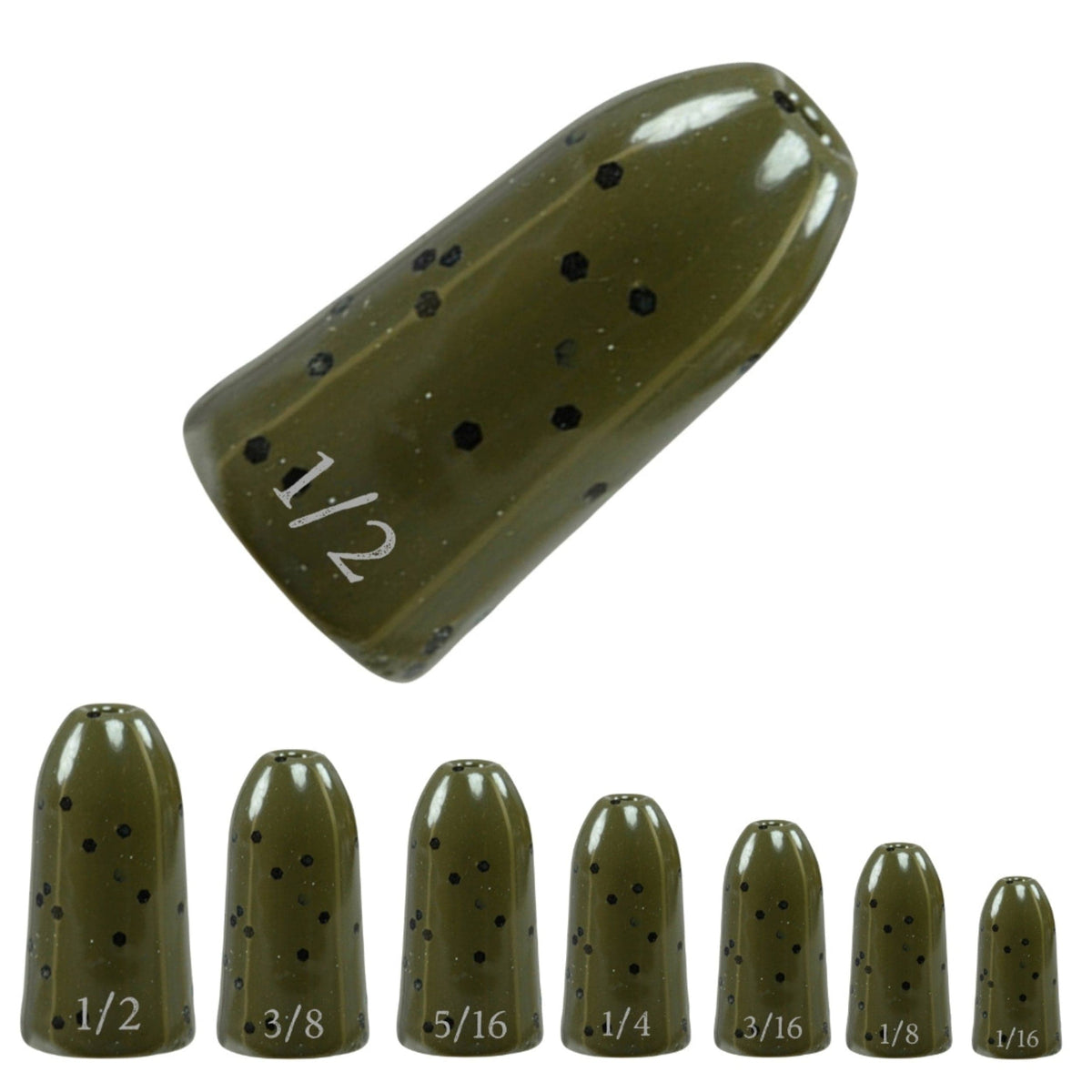 Tungsten Weights Reaction Tackle Tungsten Worm Weights / Bullet Sinkers Green Pumpkin / 1/16 oz (12 per pack) Reaction Tackle Tungsten Worm Weights – Pescador Fishing Supply