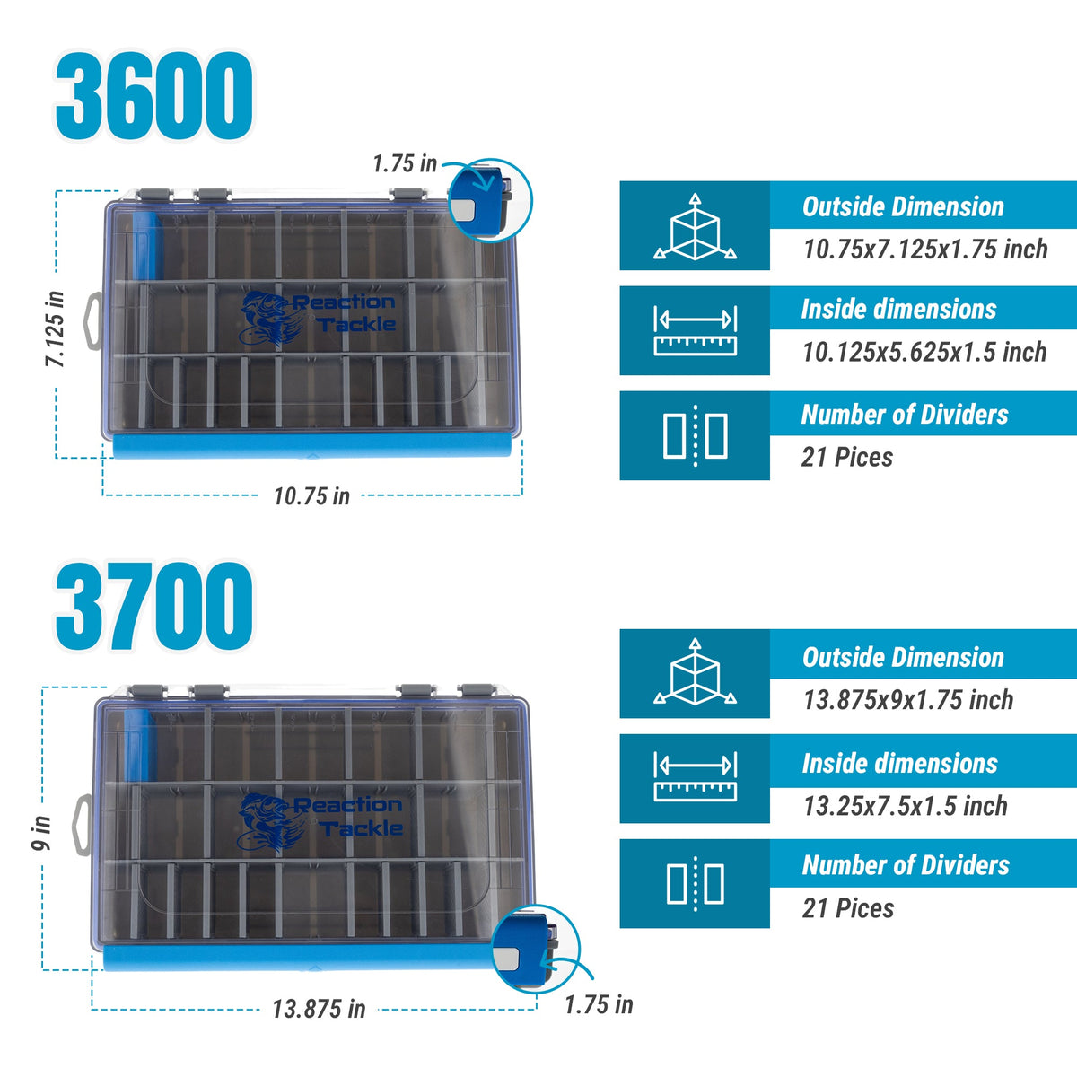 Tackle Boxes Reaction Tackle Ultra Elite Water Resistant Tackle Tray Reaction Tackle Ultra Elite Tackle Tray – Pescador Fishing Supply