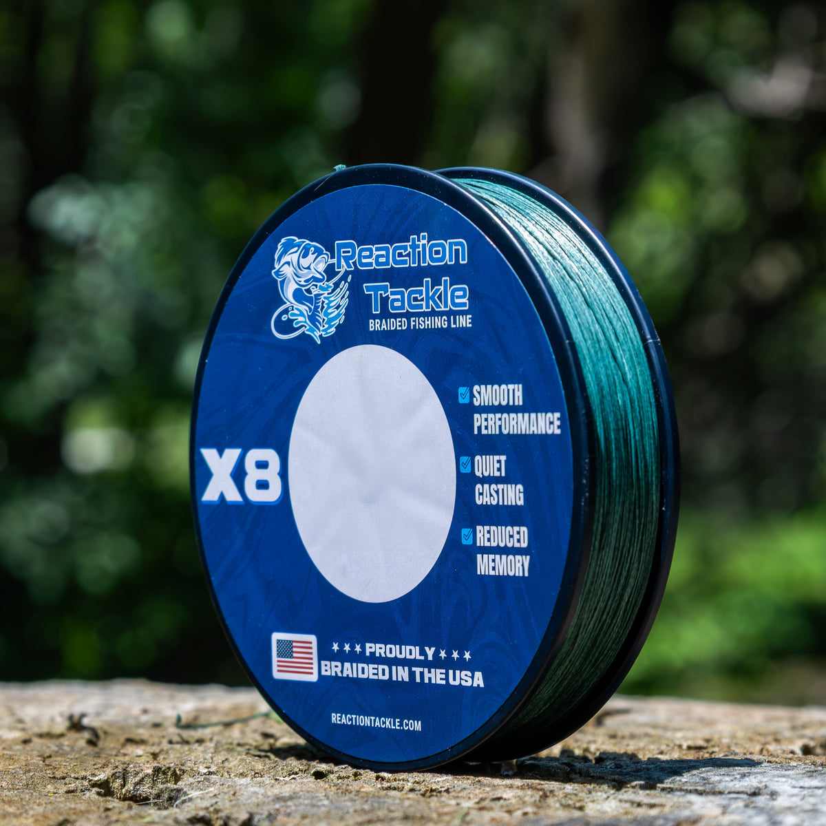 Braided Fishing Line Reaction Tackle USA-Braided X8 Fishing Line USA-Braided X8 Line - Blue Camo & Green – Pescador Fishing Supply