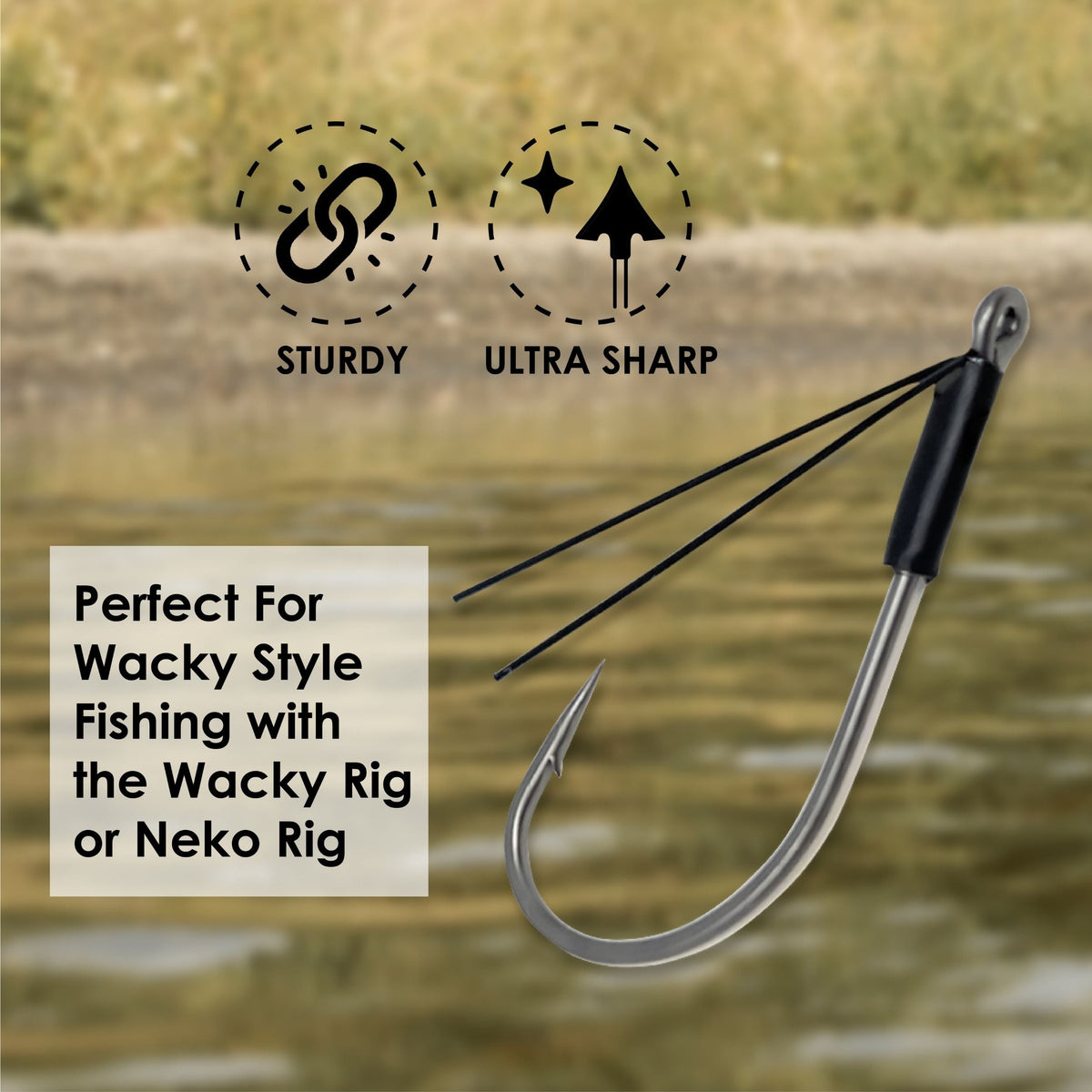 Fish Hooks Reaction Tackle Wacky & Neko Hooks – 25 Pack Reaction Tackle Wacky & Neko Hooks  – Pescador Fishing Supply