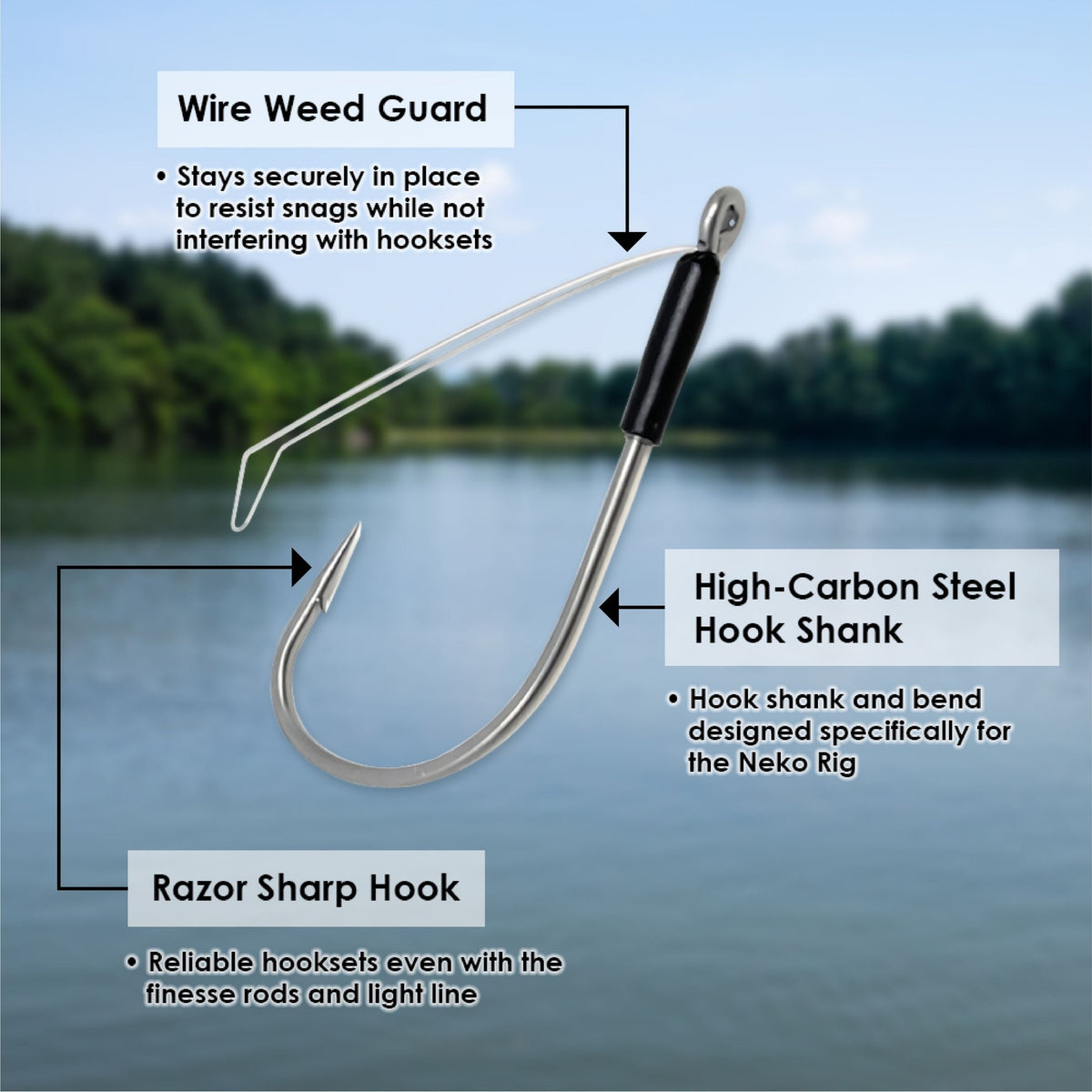 Fish Hooks Reaction Tackle Wacky & Neko Hooks – 25 Pack Reaction Tackle Wacky & Neko Hooks  – Pescador Fishing Supply