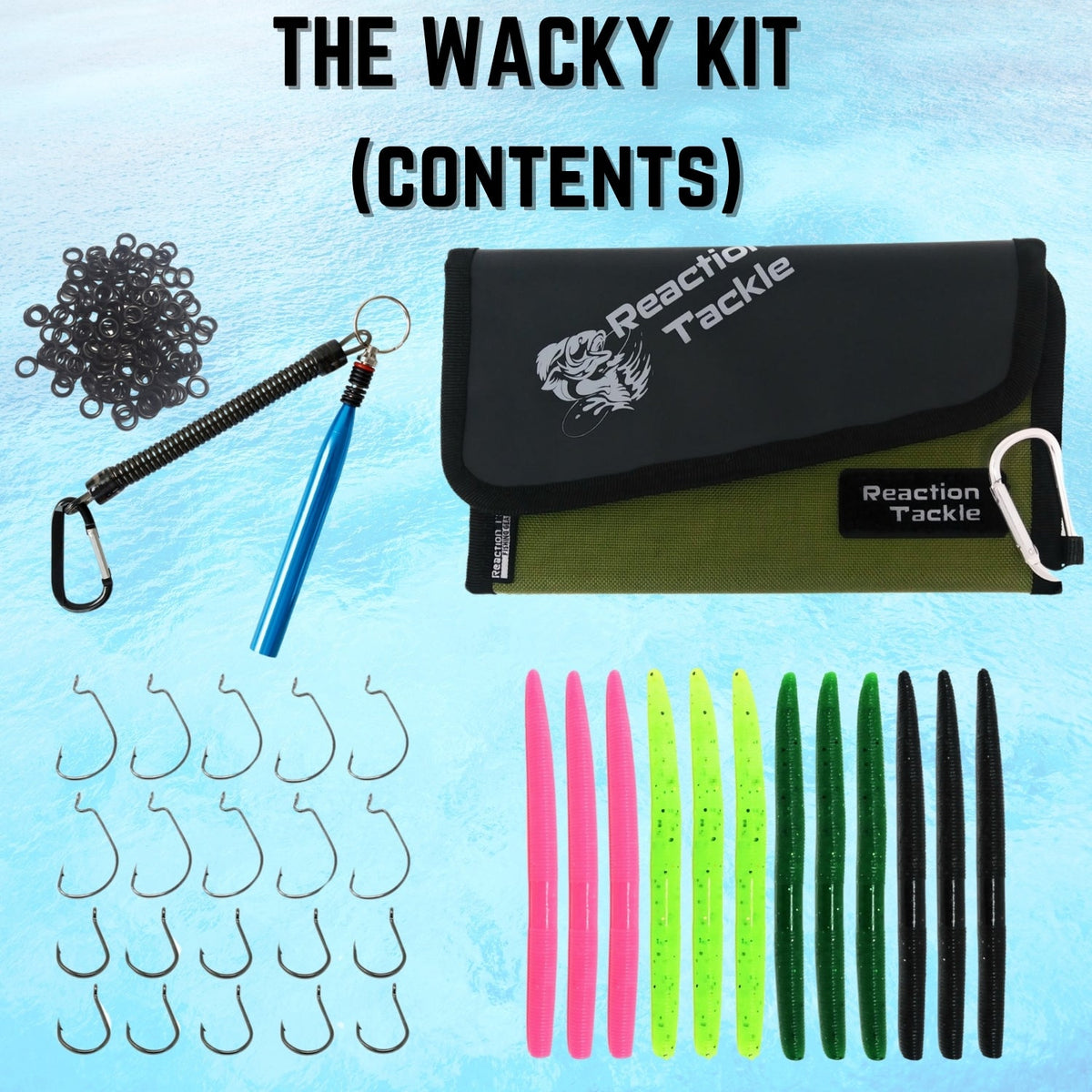 Wacky Worms Reaction Tackle Wacky Rig Kit, Tools, O-Rings & Accessories Wacky Rig O-Ring Tool Kit – Reaction Tackle – Pescador Fishing Supply