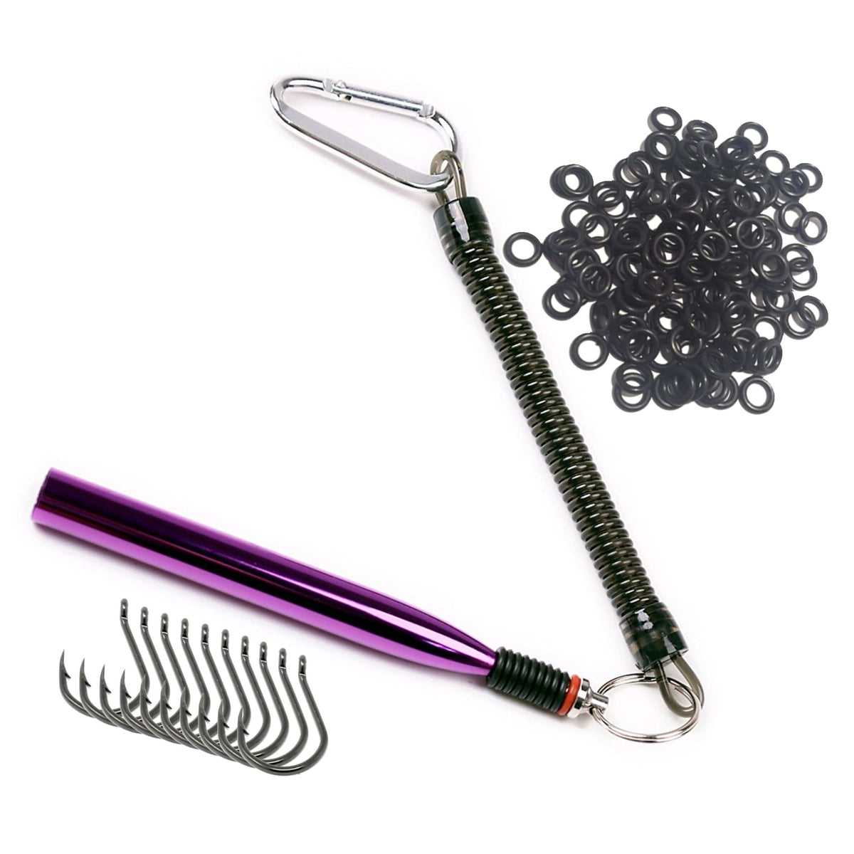 Wacky Worms Reaction Tackle Wacky Rig Kit, Tools, O-Rings & Accessories Purple too +125 O-rings +10 hooks Wacky Rig O-Ring Tool Kit – Reaction Tackle – Pescador Fishing Supply