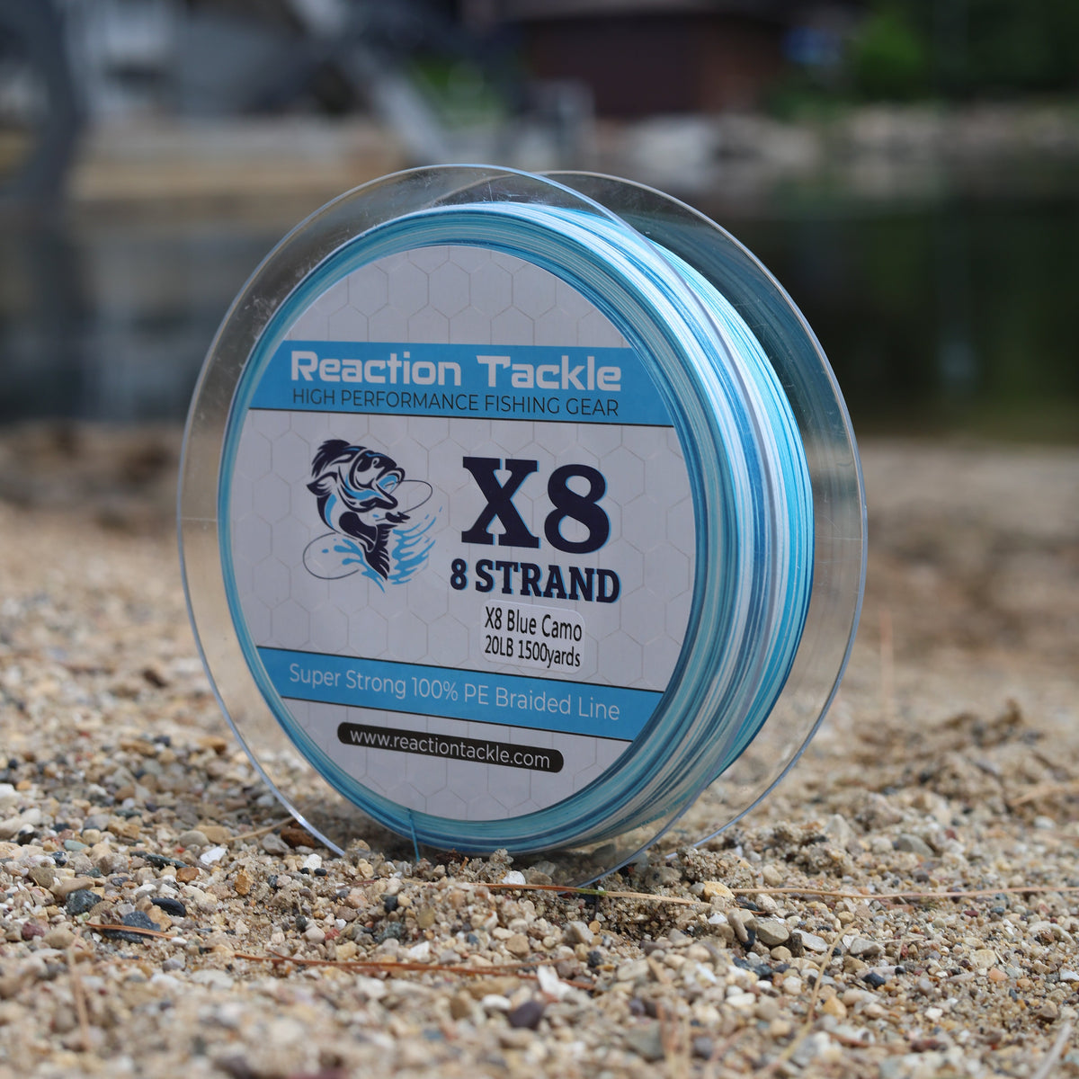 Braided Fishing Line Reaction Tackle X8 Braided Fishing Line – Blue Camo Reaction Tackle X8 Blue Camo Braided Line – Pescador Fishing Supply