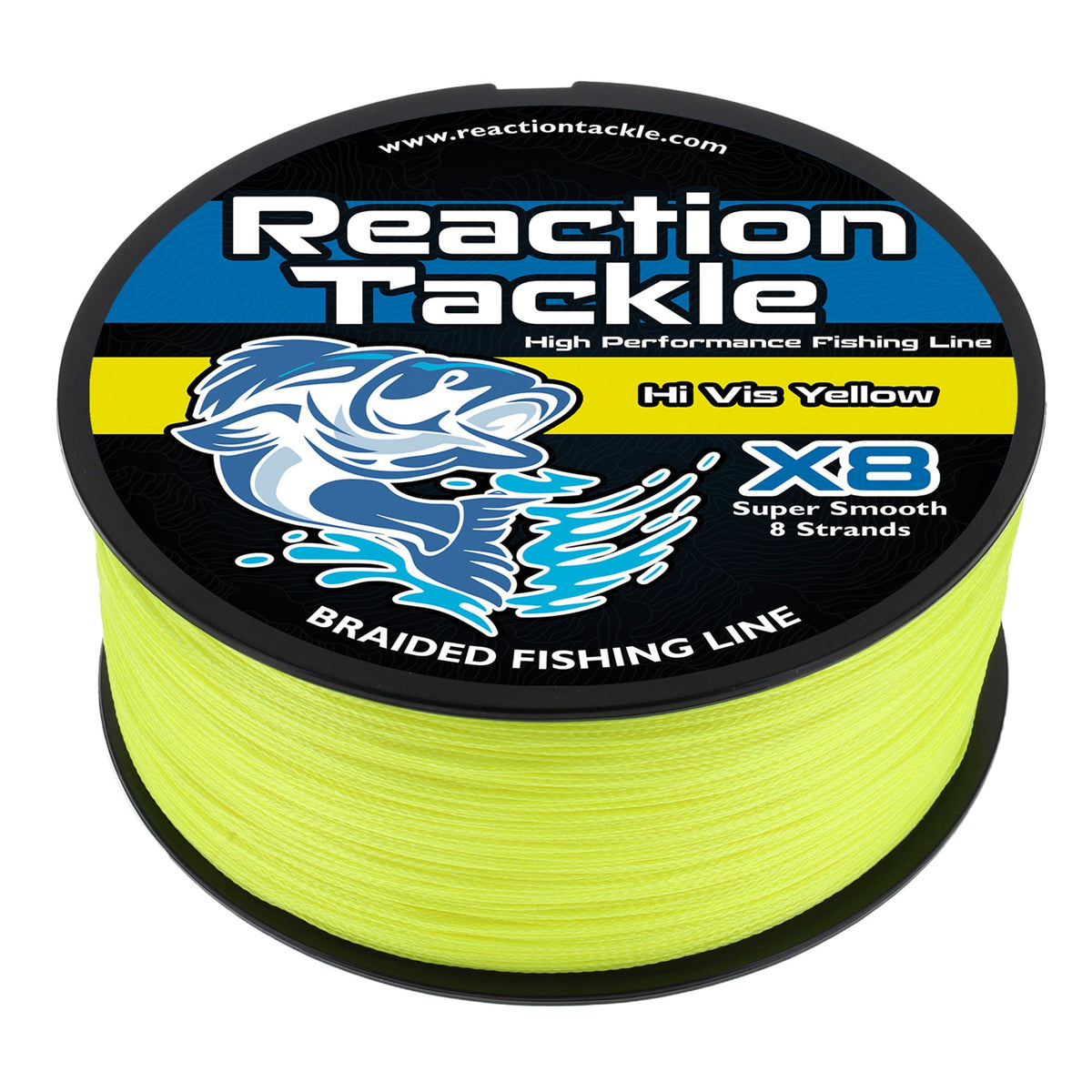 Braided Fishing Line Reaction Tackle X8 Braided Fishing Line – Hi Vis Yellow Reaction Tackle X8 Hi Vis Yellow Braid – Pescador Fishing Supply