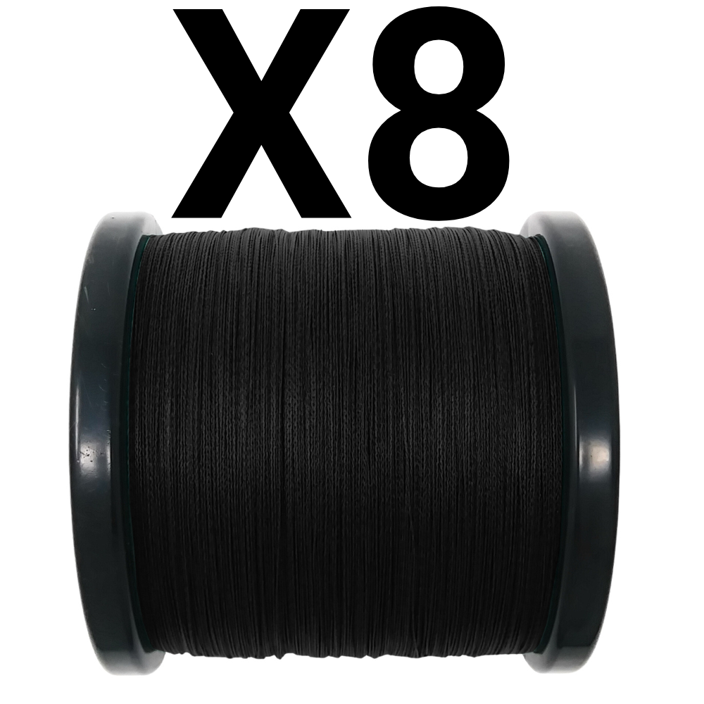 Braided Fishing Line Reaction Tackle X8 Braided Fishing Line – No Fade Black Reaction Tackle X8 No Fade Black Braid – Pescador Fishing Supply