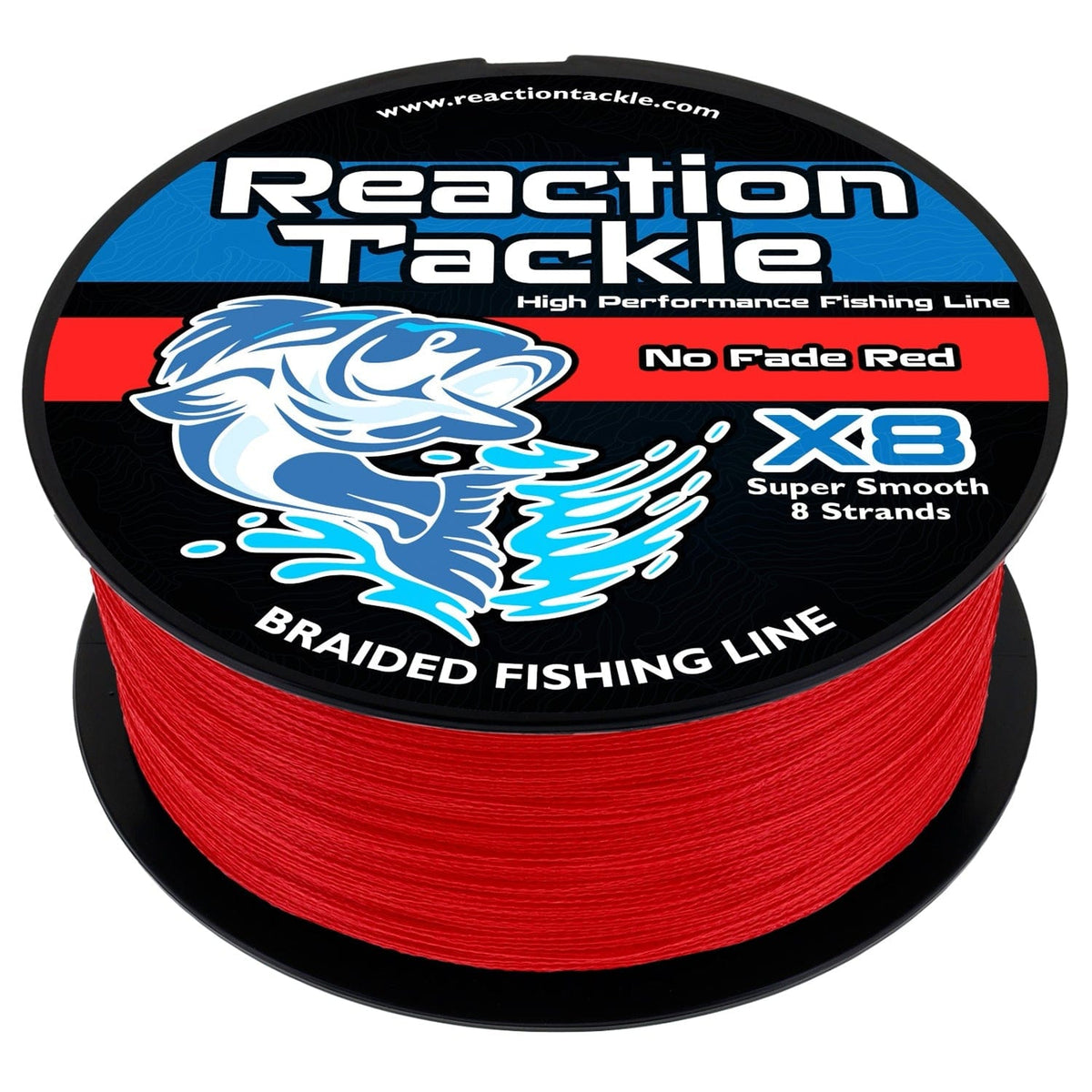 Braided Fishing Line Reaction Tackle X8 Braided Fishing Line – No Fade Red Reaction Tackle X8 No Fade Red Braid – Pescador Fishing Supply