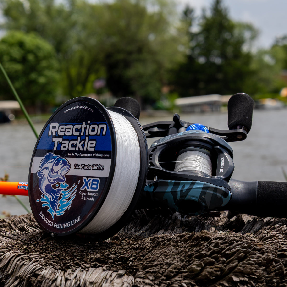 Braided Fishing Line Reaction Tackle X8 Braided Fishing Line – No Fade White Reaction Tackle X8 No Fade White Braid – Pescador Fishing Supply