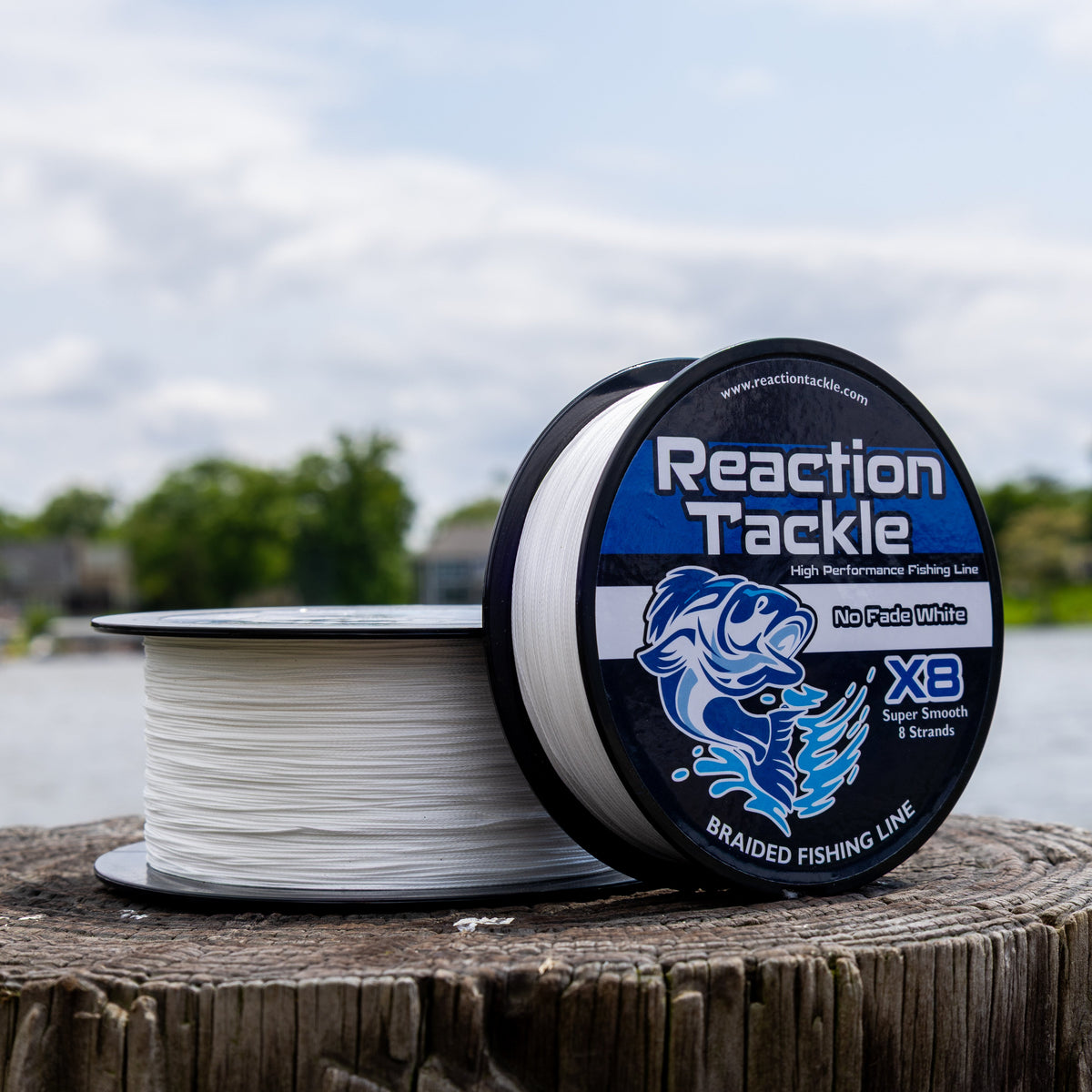 Braided Fishing Line Reaction Tackle X8 Braided Fishing Line – No Fade White Reaction Tackle X8 No Fade White Braid – Pescador Fishing Supply