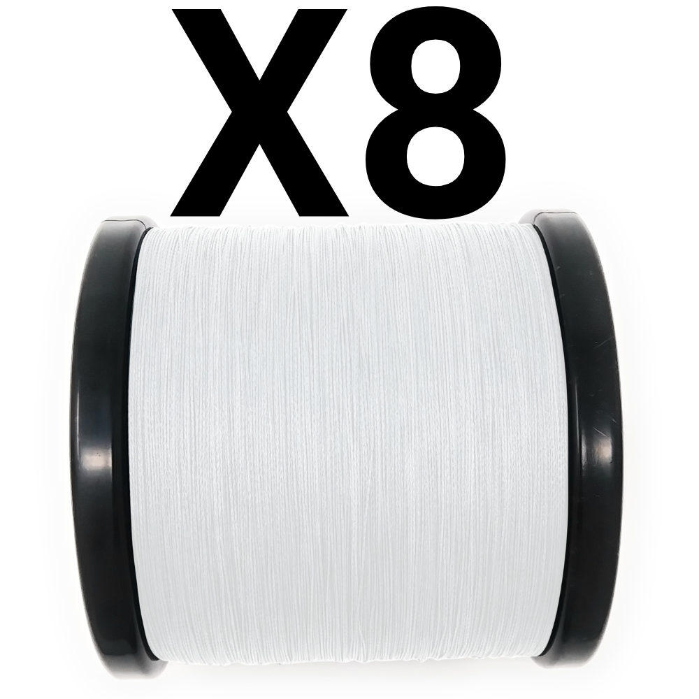 Braided Fishing Line Reaction Tackle X8 Braided Fishing Line – No Fade White Reaction Tackle X8 No Fade White Braid – Pescador Fishing Supply