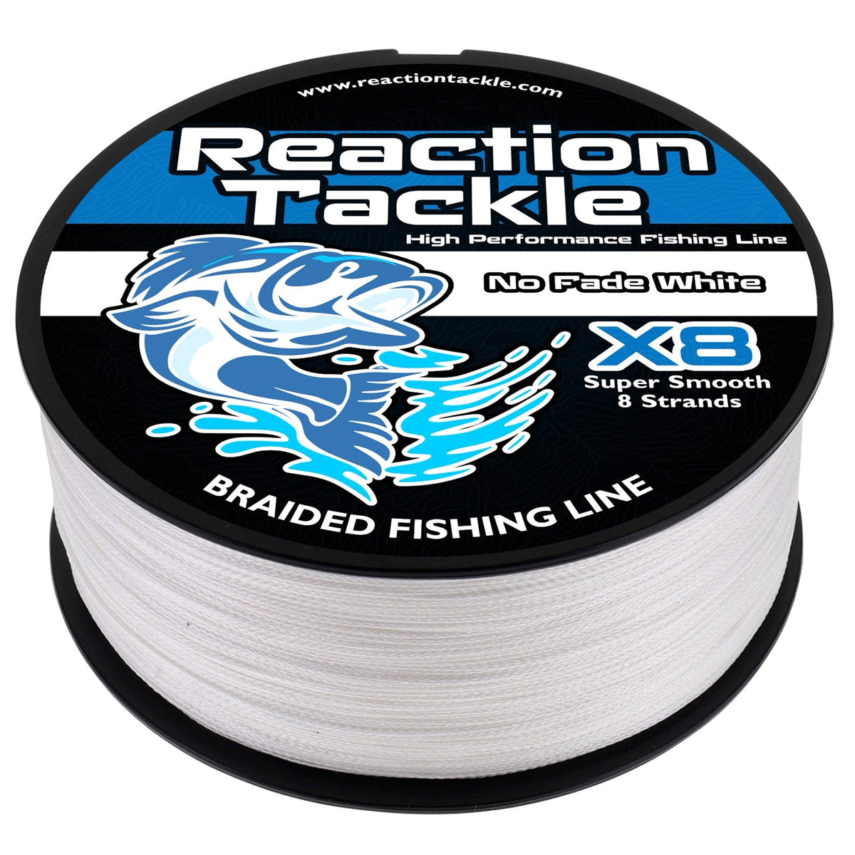 Braided Fishing Line Reaction Tackle X8 Braided Fishing Line – No Fade White Reaction Tackle X8 No Fade White Braid – Pescador Fishing Supply