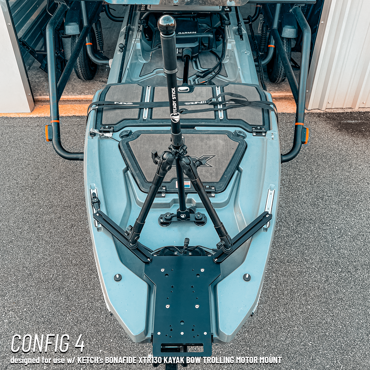 Stand-Assist Systems Steady Stick for Bonafide XTR 130 – Adjustable Stand Assist Configuration 4 Steady Stick for Bonafide XTR 130 – Kayak Stand Assist