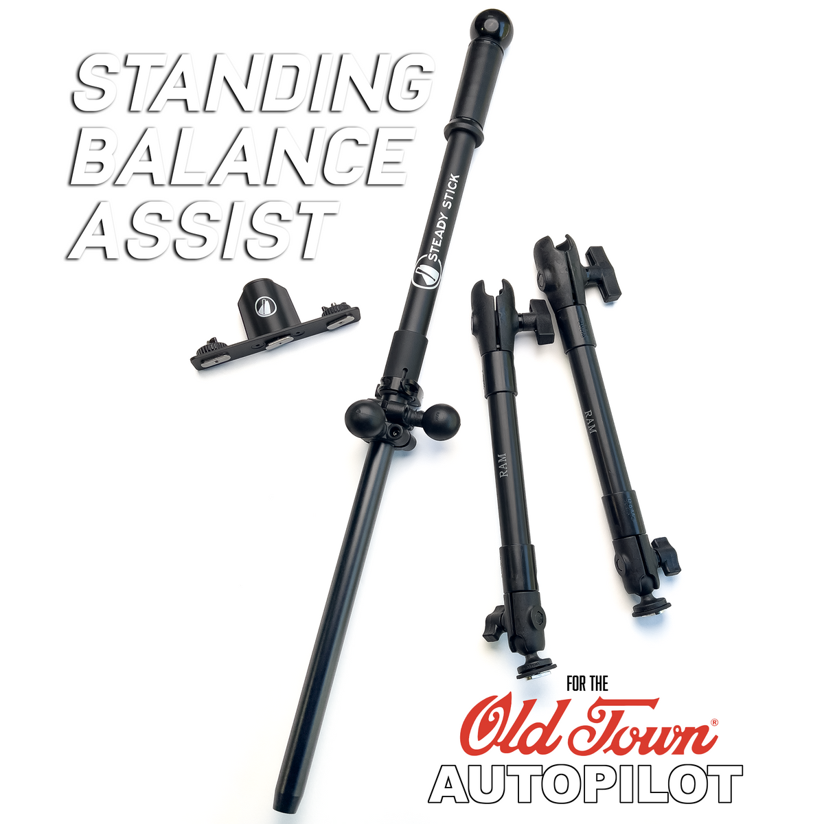 Stand-Assist Systems Steady Stick for Old Town Autopilot – Adjustable Stand Assist System Configuration 2 (w/out crossbar) Old Town Autopilot Stand Assist – Steady Stick Adjustable System