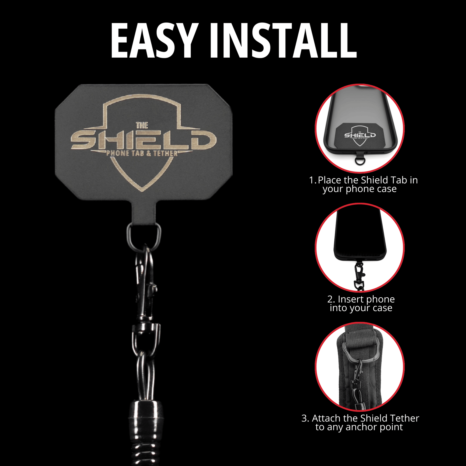 Gear Tethers THE SHIELD™ Phone Tab & Tether THE SHIELD™ Phone Tab & Tether
