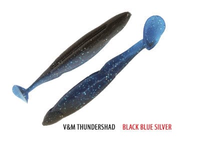 Soft Plastic Thunder Shad 3.5" / Black Blue Silver Thunder Shad