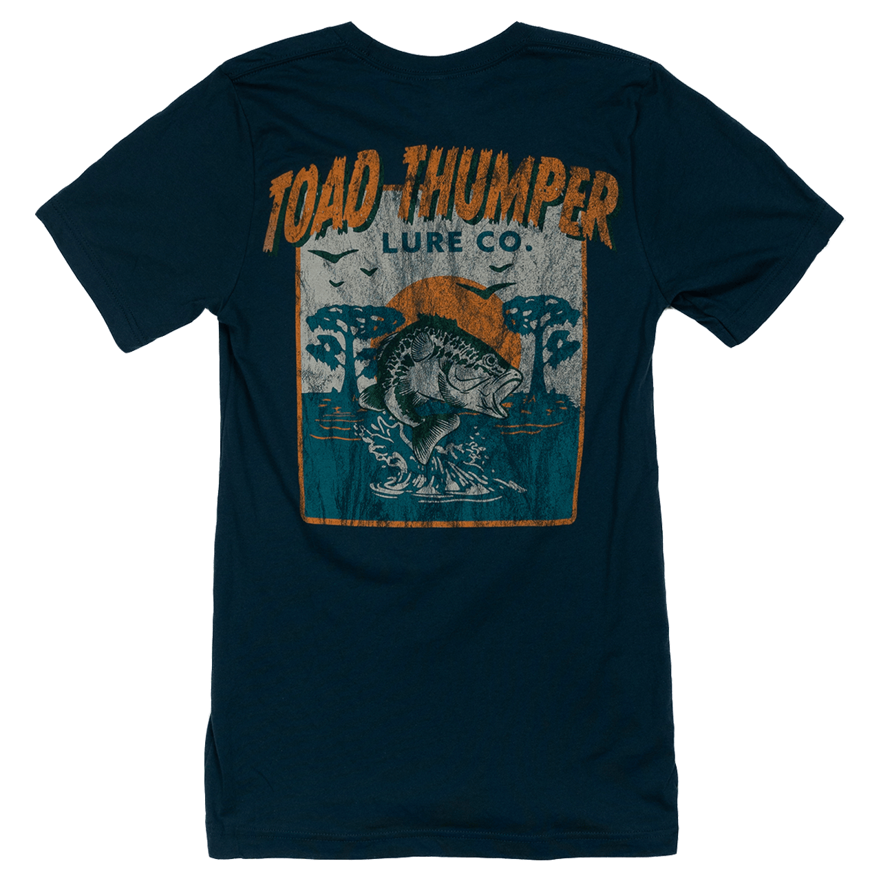 Fishing Shirt Toad Thumper Illustrated Graphic Fishing Tee – Light Navy SM-4XL Toad Thumper Illustrated Fishing Tee – Pescador Fishing Supply