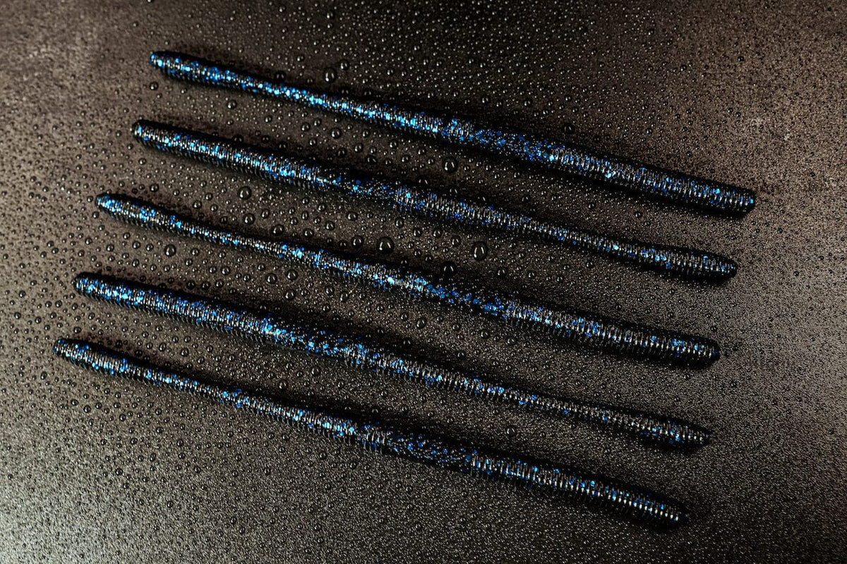 Soft Plastics Toad Thumper Tremor Shake – Black Blue Flake (12-Pack) Toad Thumper Tremor Shake Black Blue Flake – Pescador Fishing Supply