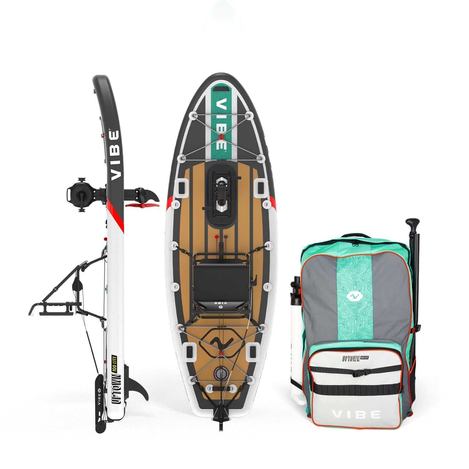 Lightweight inflatable kayak solo transport setup  