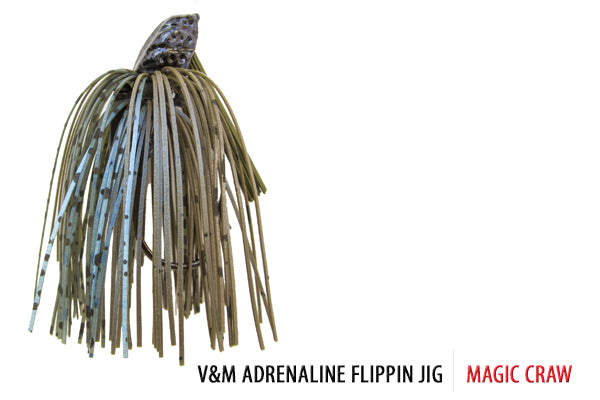 Bass Jigs V&M Baits Adrenaline Flippin' Jig 5/8oz - Heavy Cover Bass Crusher Best 5/8oz Flippin Jig for Bass | V&M Baits Adrenaline Flippin Jig