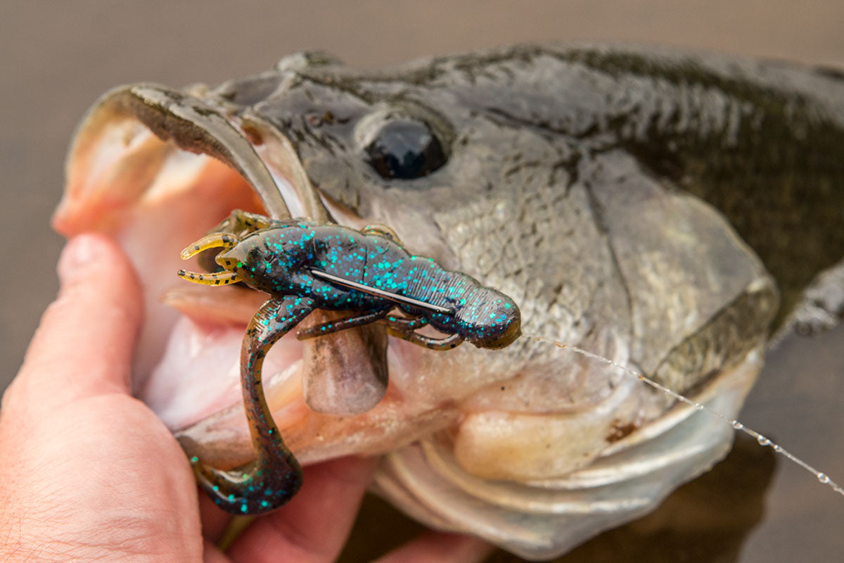 Soft Plastic V & M Baits Cliff's Wild Craw - J-Claw Flipping Trailer J-Claw Flipping Craw for Bass in Thick Mats and Brush