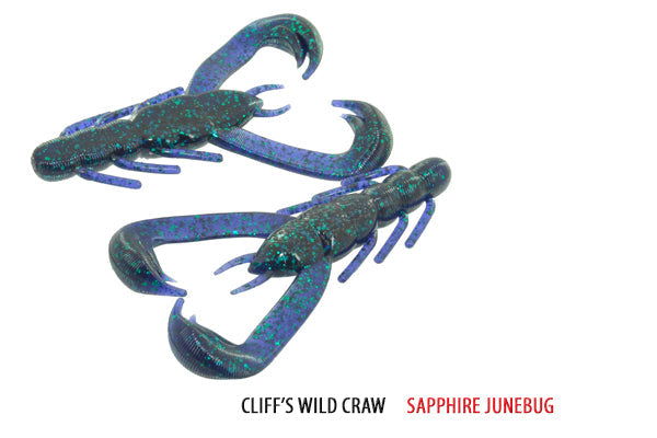 Soft Plastic V & M Baits Cliff's Wild Craw - J-Claw Flipping Trailer J-Claw Flipping Craw for Bass in Thick Mats and Brush