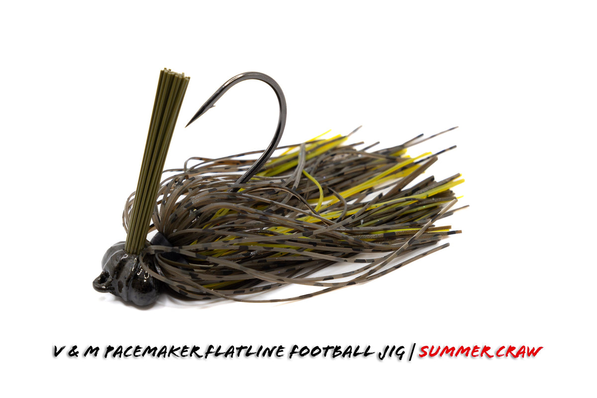 Bass Jigs V & M Baits Flatline Football Jig 1/2oz / Summer Craw Football Jig for Bass Fishing | V&M Flatline Jig