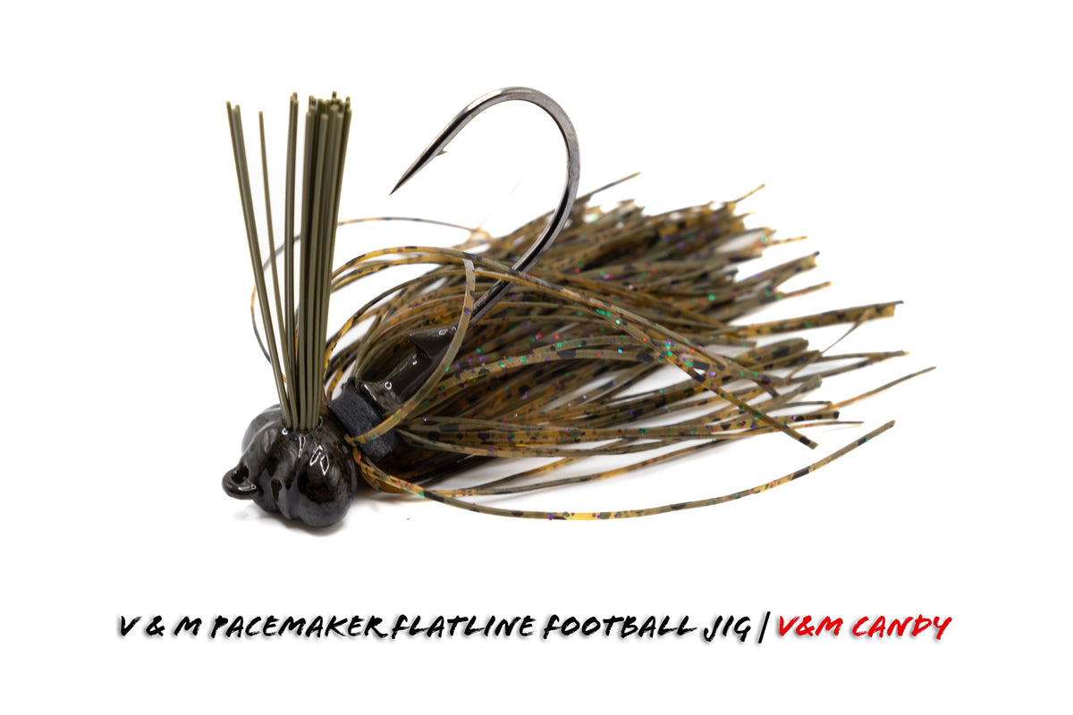 Bass Jigs V & M Baits Flatline Football Jig 1/2oz / V&M Candy Football Jig for Bass Fishing | V&M Flatline Jig