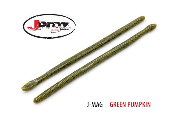 Soft Plastic V & M Baits J-Mag 10.5" Finesse Worm J-Mag 10.5" / Green Pumpkin 10.5 Inch Magnum Finesse Worm for Big Bass on Offshore Ledges