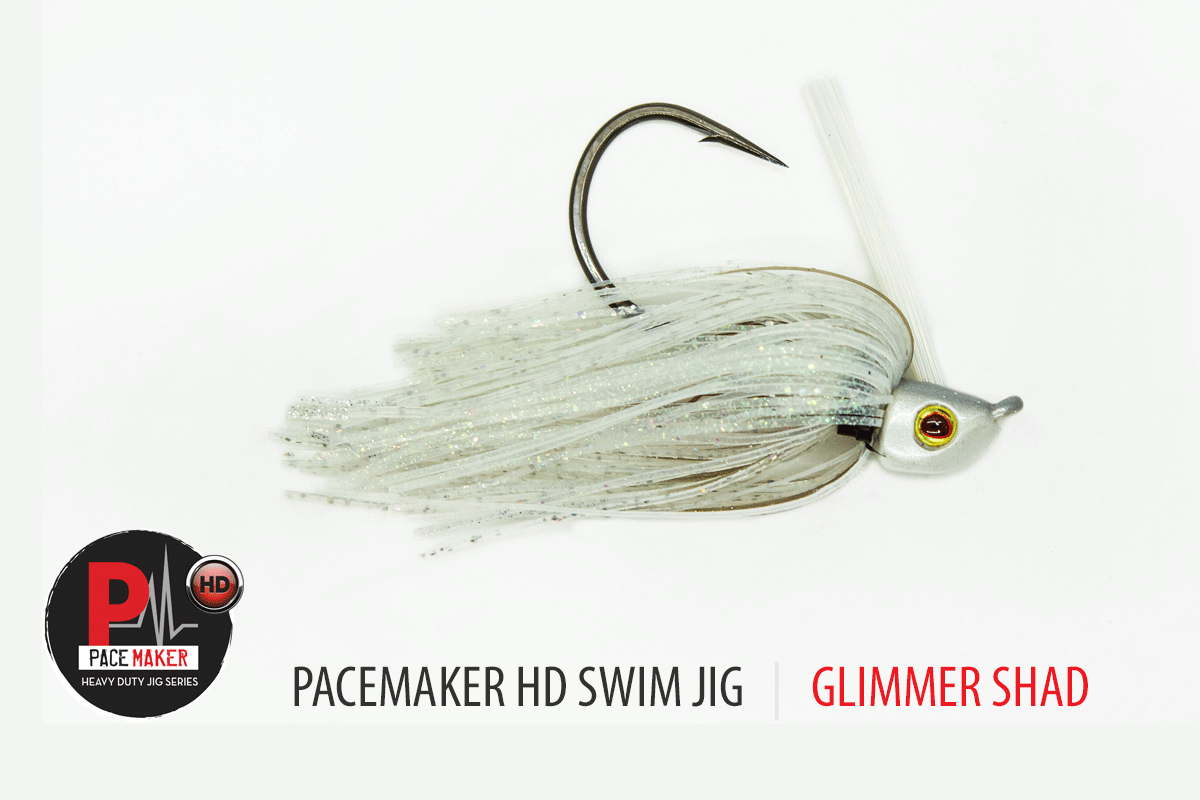 Bass Jigs V & M Baits Pacemaker HD Swim Jig 3/8oz / Glimmer Shad Tournament-Proven Swim Jig for Big Bass in Thick Cover