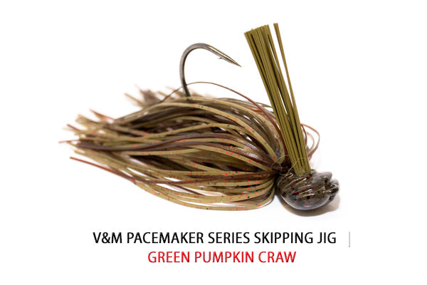Bass Jigs V & M Baits Pacemaker Skipping Jig Broad Head Skipping Jig for Big Bass Under Docks and Trees
