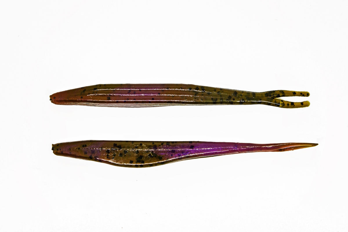 Soft Plastic V & M Baits Pork Shad 2.0 - Forked Tail Soft Jerkbait GP Purple Haze Soft Jerkbait for Bass | Forked Tail Twitch Action