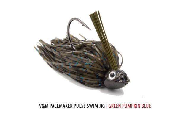 Bass Jigs V&M Baits Pulse Swim Jig Best 30° Hook Swim Jig for Big Bass in Heavy Cover
