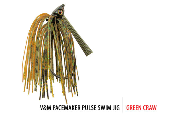 Bass Jigs V&M Baits Pulse Swim Jig Best 30° Hook Swim Jig for Big Bass in Heavy Cover