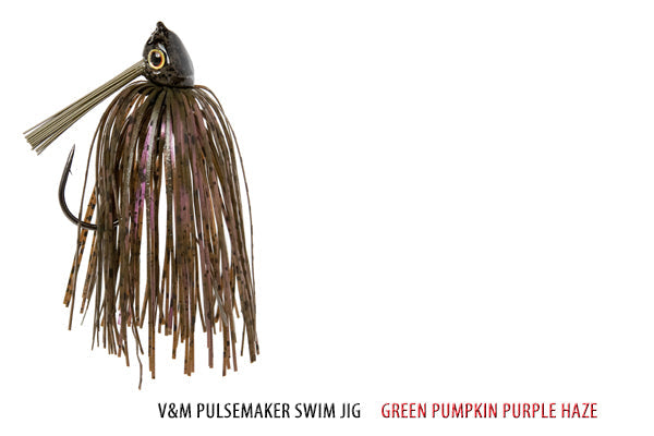 Bass Jigs V&M Baits Pulse Swim Jig Best 30° Hook Swim Jig for Big Bass in Heavy Cover