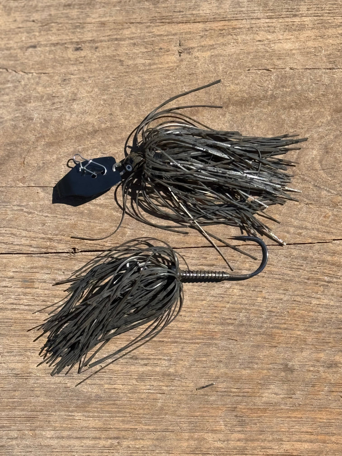 Bladed Jigs V & M Baits The Blade 3/8 oz / Green Pumpkin Best Bladed Jig for Bass in the Grass | Weedless Vibrating Swim Jig