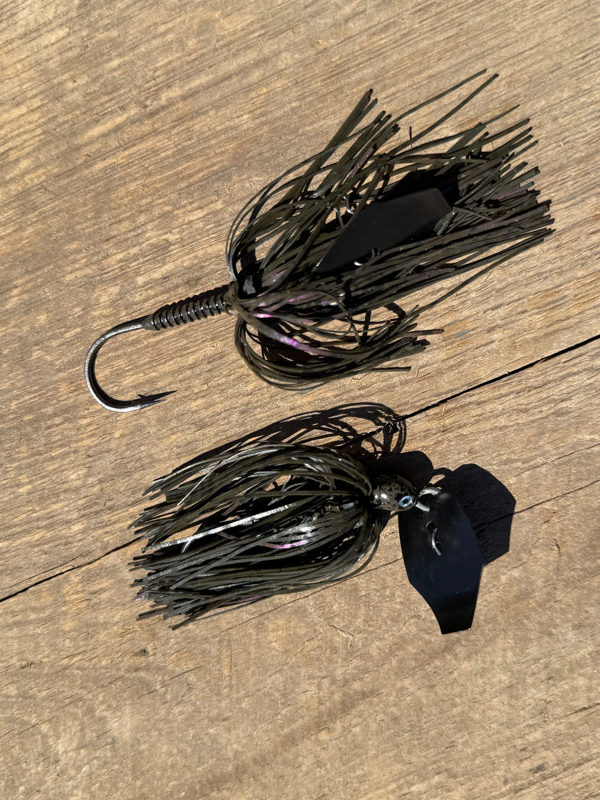 Bladed Jigs V & M Baits The Blade 3/8 oz / Green Pumpkin Purple Haze Best Bladed Jig for Bass in the Grass | Weedless Vibrating Swim Jig