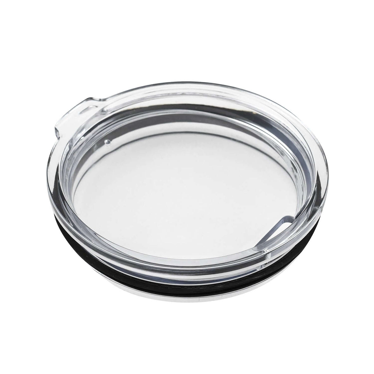 Insulated tumbler with clear lid and rubber gasket