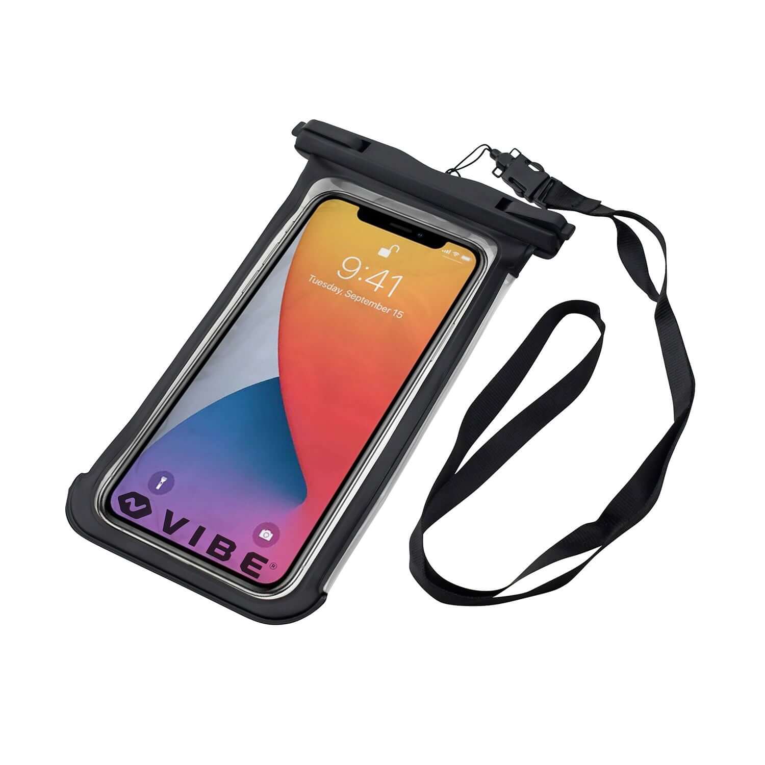 Vibe waterproof cell phone dry bag with lanyard