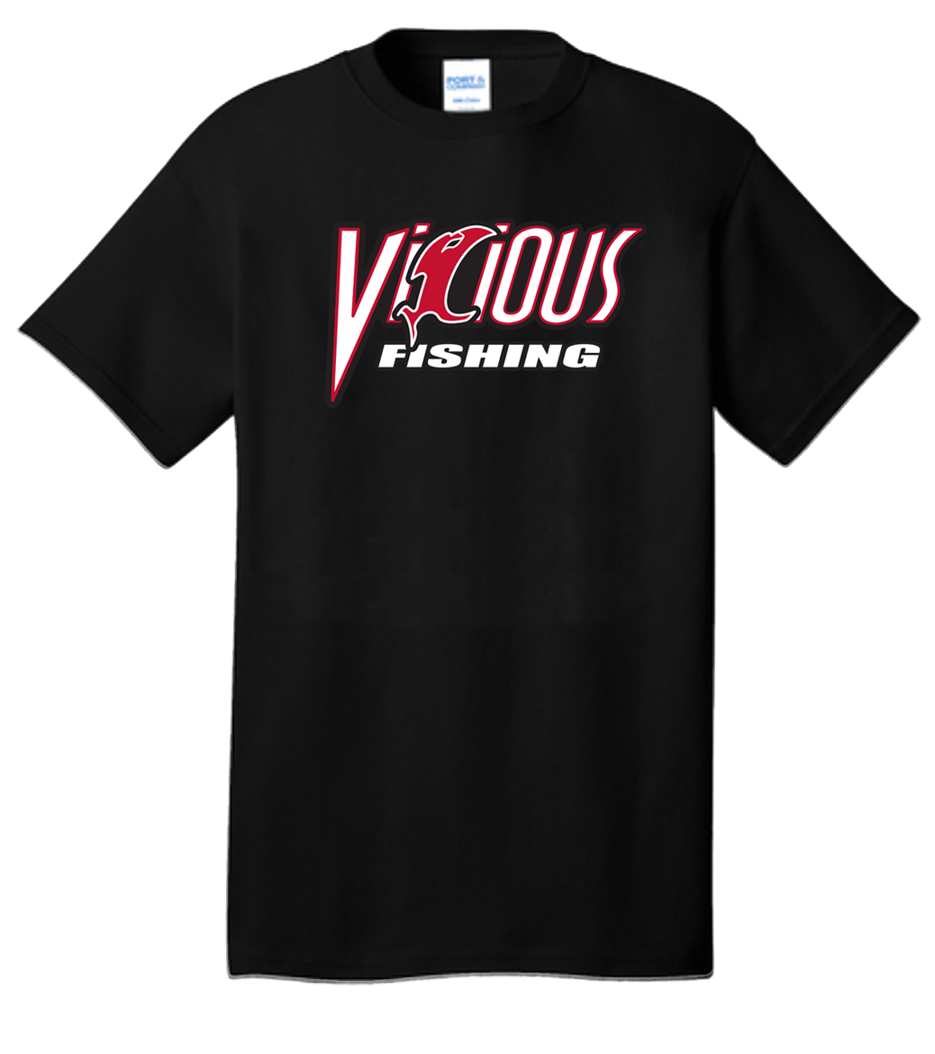 Fishing Shirt Vicious Fishing Logo Tee – Classic Black Cotton T-Shirt Vicious Fishing Logo Tee Black – Pescador Fishing Supply