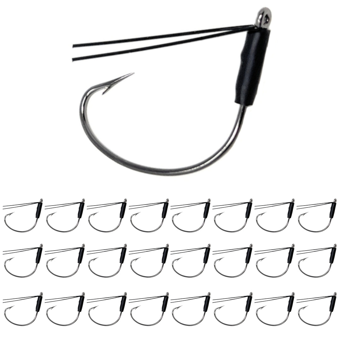 Reaction Tackle Wide Gap Wacky Hooks 25-Pack – Weedless Options