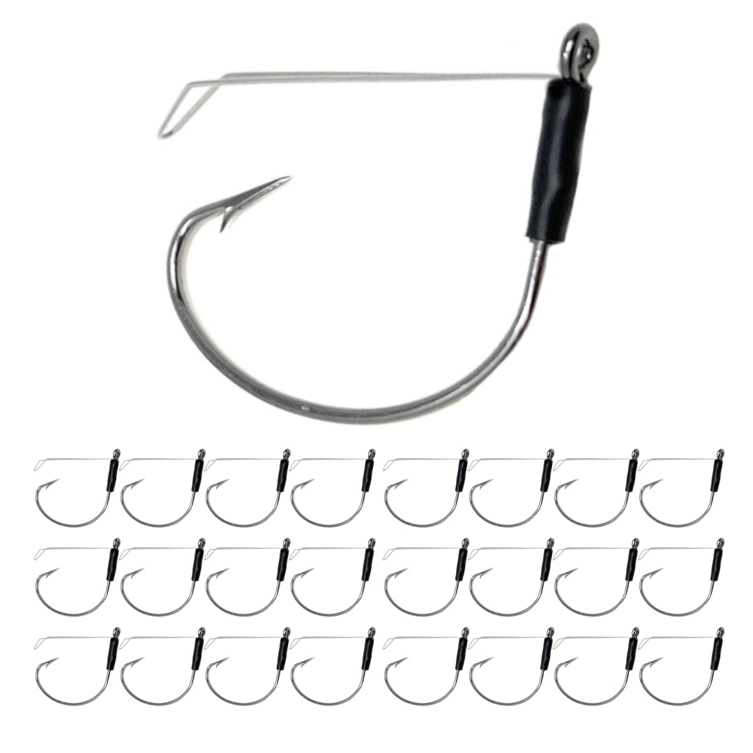 Reaction Tackle Wide Gap Wacky Hooks 25-Pack – Weedless Options