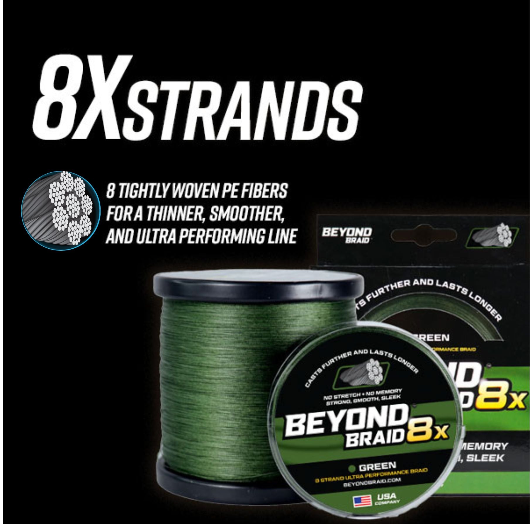 Beyond Braid Optic Orange used for bass inshore and offshore